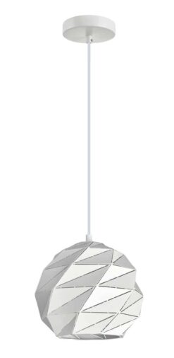 CLA PENDANT ES 60W Matte White Dome Lrg Iron OD320mm x H3215mm | ORIGAMI4