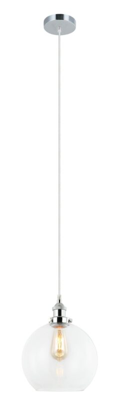CLA PENDANT ES 40W Clear Wine Glass With Chrome Highlight | PESINI4