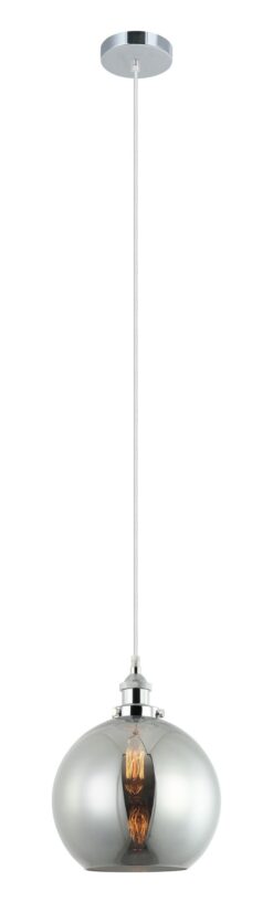 CLA PENDANT ES 40W Black Smoke Wine Glass With Chrome Highlight | PESINI5