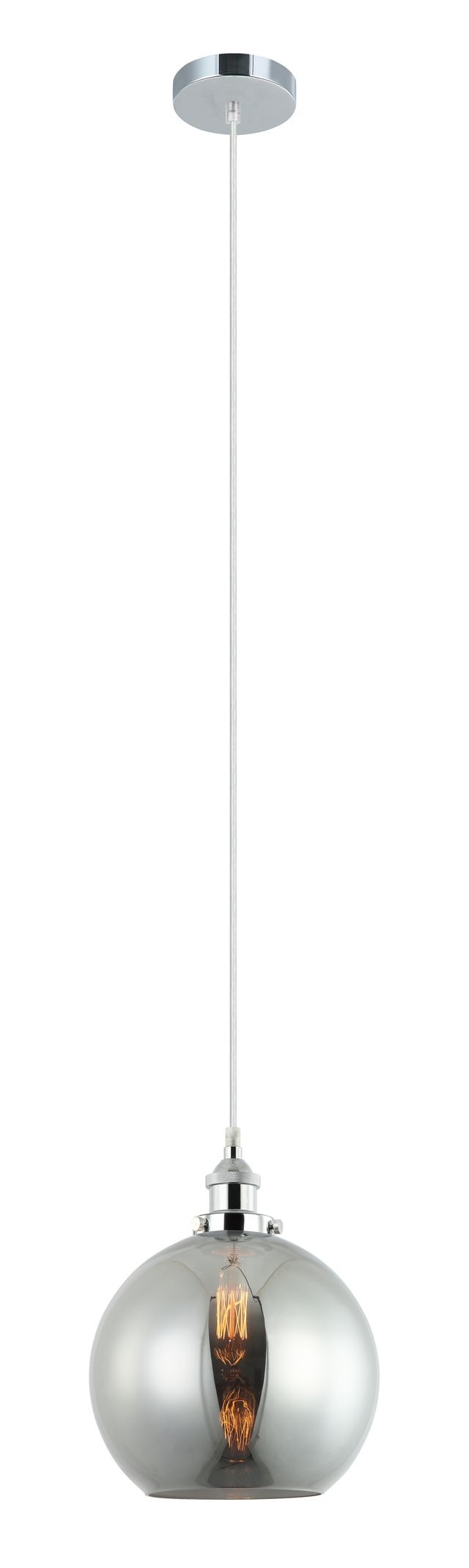 CLA PENDANT ES 40W Black Smoke Wine Glass With Chrome Highlight | PESINI5