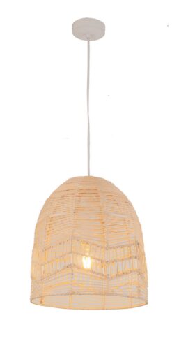 CLA PENDANT ES 40W Natural Rattan Ellipse White OD345mm X L360mm | ROTA1