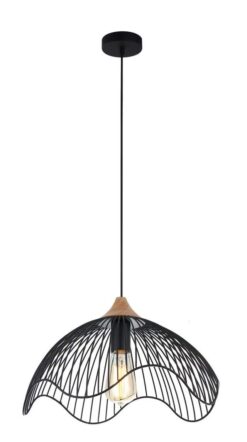 CLA PENDANT ES Blk WIRE DOME w/wavy edge OD400mm | SPIAGGIA1
