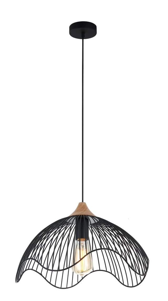 CLA PENDANT ES Blk WIRE DOME w/wavy edge OD400mm | SPIAGGIA1