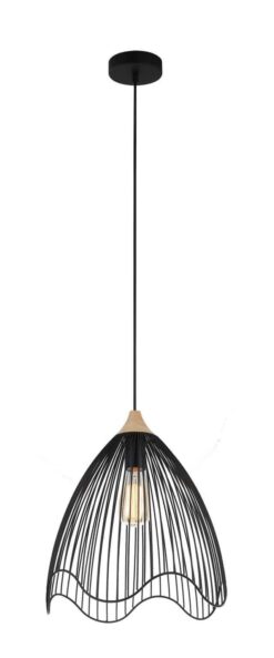 CLA PENDANT ES Blk WIRE CONE w/wavy edge OD330mm | SPIAGGIA3