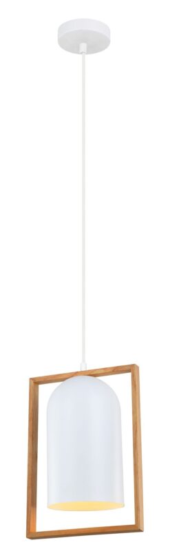 CLA PENDANT ES Matt Wh OBLONG w/Wood Frame OD230mm | SWING1