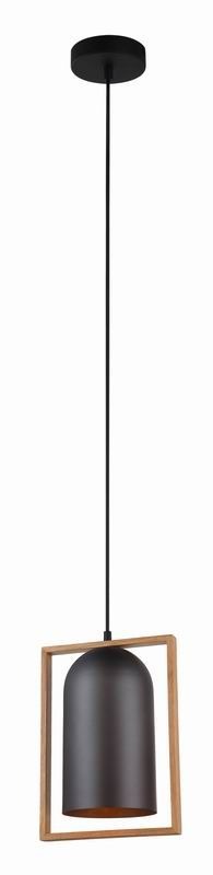 CLA PENDANT ES Matt Blk OBLONG w/Wood Frame OD230mm | SWING2