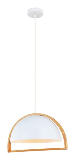 CLA PENDANT ES Matt Wh DOME w/Wood Frame OD370mm | SWING3