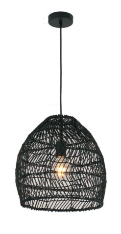 CLA PENDANT ES 40W Rattan Ellipse Matte Black OD340mm X L250mm | COUP1