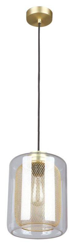 CLA PENDANT ES BrassMesh & Clr Glass OBLONG OD200mm | TONO3