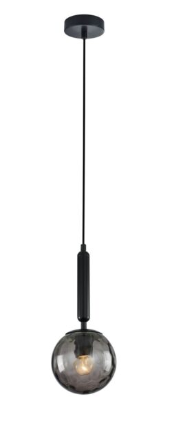 CLA PENDANT ES 10W BLK Smoke Spherical Glass Encl OD150 x H200mm | TRATTINO2