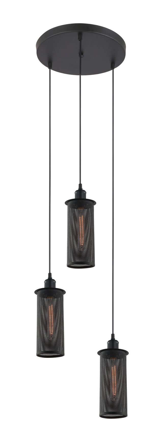 CLA PENDANT ESx3 Blk Mesh OBLONG x 3 w/ RND M/Plate OD320mm | VENETO1X3BK
