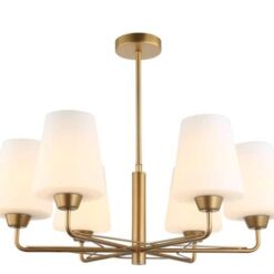 CLA PENDANT ESx6 Matt Gold / Opal Glass w/6 arms OD675mm | ABBEY2
