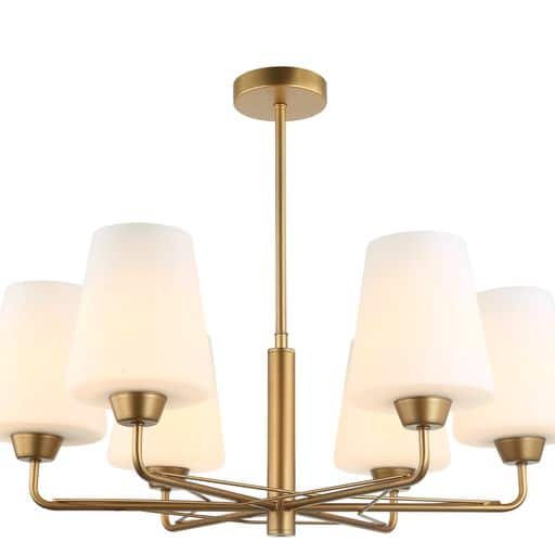 CLA PENDANT ESx6 Matt Gold / Opal Glass w/6 arms OD675mm | ABBEY2
