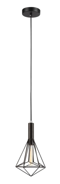 CLA PENDANT ES Blk LGE DIAMOND CAGE OD250mm | BLACKBAND6