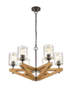 CLA PENDANT ESx6 OD799mm Candelabra Oak Wood | VOTIF1