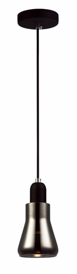 CLA PENDANT GU10 Blk Smoke Glass FLUTE OD90mm | YARRA