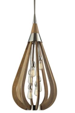 CLA PENDANT ES x 6 Taupe Wood LGE TEAR DROP OD492mm | BONITO3