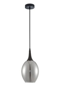 CLA PENDANT ES 72W BLK Smoke Wine Glass OD180mm x H340mm (Mirror finish) | BROTE2