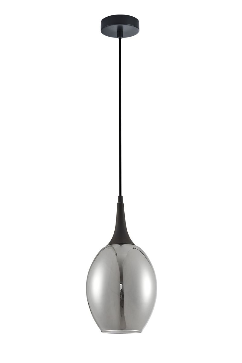 CLA PENDANT ES 72W BLK Smoke Wine Glass OD180mm x H340mm (Mirror finish) | BROTE2