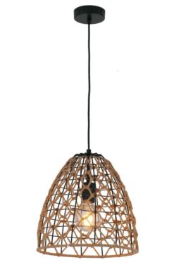 CLA PENDANT ES 40W Ellipse Hemp Rope & Black Hardware OD300mm | CANAMO1