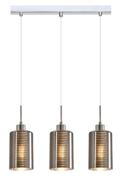CLA PENDANT ES x 3 72W Chrome Glass Oblong Sq Base | ESPEJO1X3S