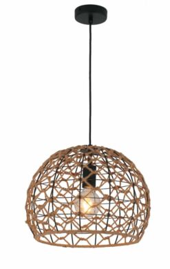 CLA PENDANT ES 40W Wine Glass Hemp Rope & Black Hardware OD360mm | CANAMO2