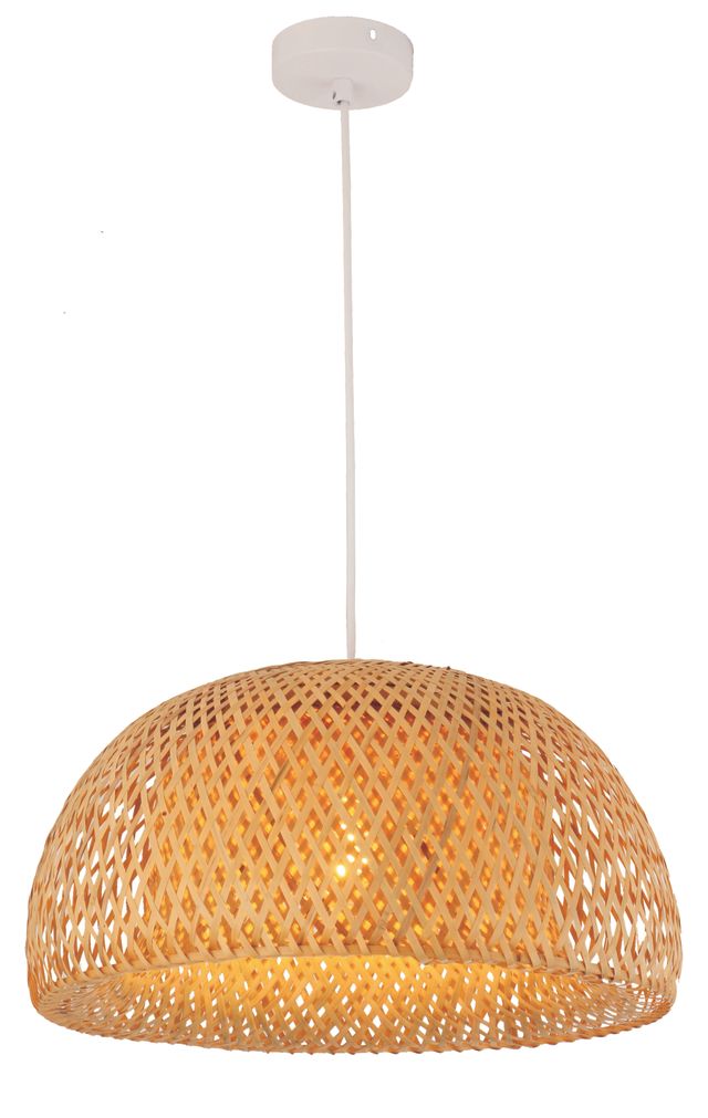 CLA PENDANT ES 40W Sml Bamboo Finish OD380mm x L230mm | CANASTA1