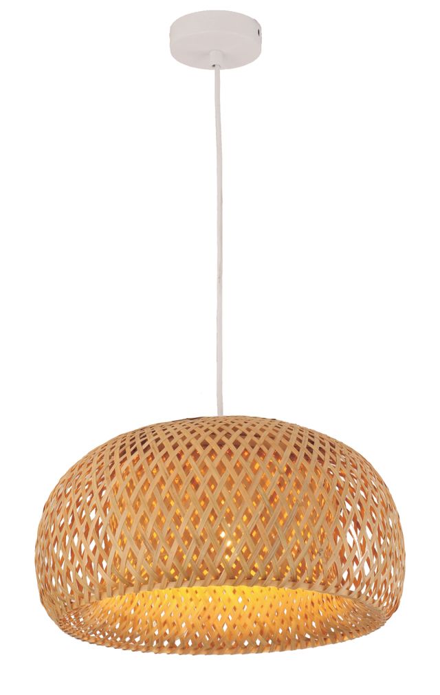 CLA PENDANT ES 40W Lge Bamboo Finish OD450mm x L260mm | CANASTA2