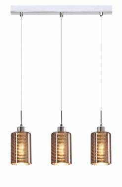 CLA PENDANT ES x 3 72W Copper Glass Oblong Sq Base | ESPEJO2X3S