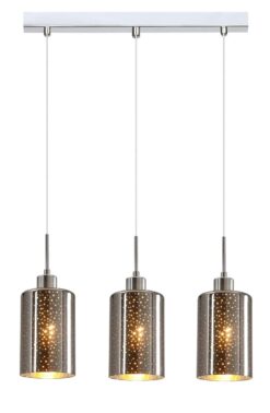 CLA PENDANT ES x 3 72W Chrome Glass With Dotted Effect Sq Base | ESPEJO3X3S
