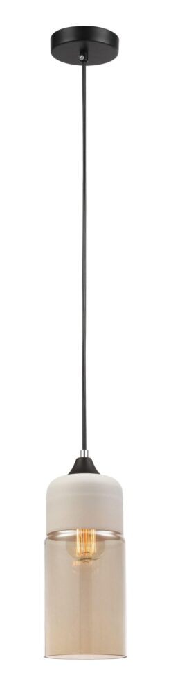 CLA PENDANT ES WH w/Amber Glass OBLONG OD130mm | CASA3