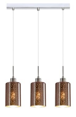CLA PENDANT ES x 3 72W Copper Glass With Dotted Effect Sq Base | ESPEJO4X3S