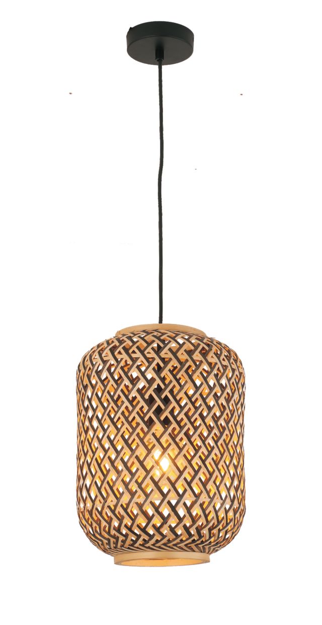 CLA PENDANT ES 40W Cylinder Bamboo Cage OD250mm X L360m | CESTA1