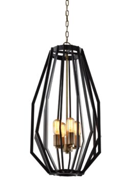 CLA PENDANT ES X 4 Antique Brass NARROW ANGULAR CAGE OD380mm | GAMBA2