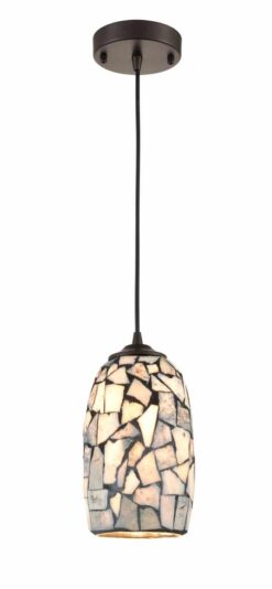 CLA PENDANT ES Dark Stone Mosaic Glass ELLIPSE OD136mm | GLAZE10