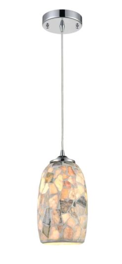 CLA PENDANT ES Light Stone Mosaic Glass ELLIPSE OD136mm | GLAZE11