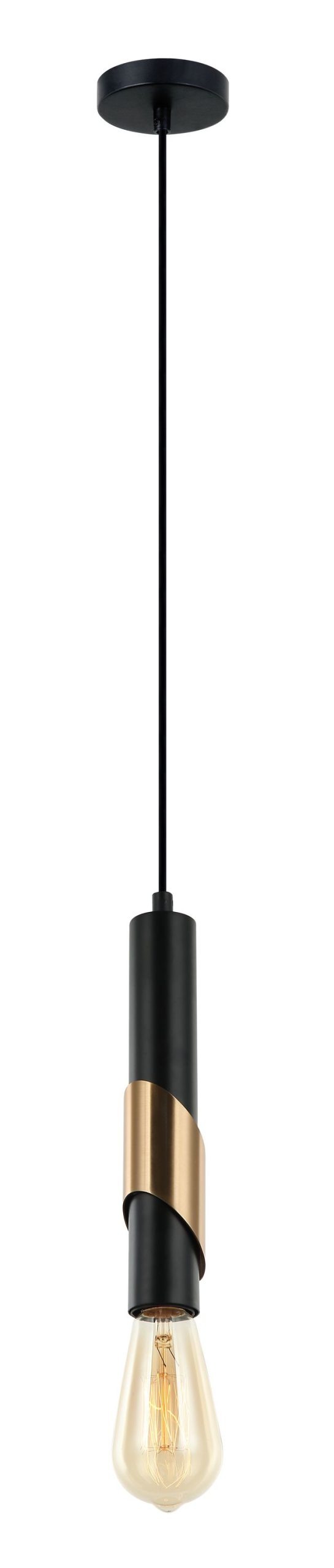 CLA PENDANT ES Matt Blk Antique Brass Plate Tube OD50mm | GOLDA1