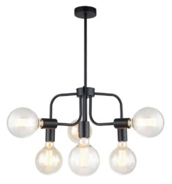 CLA PENDANT ES x 6 Matt Blk w/6 arms OD420mm | HEXA1