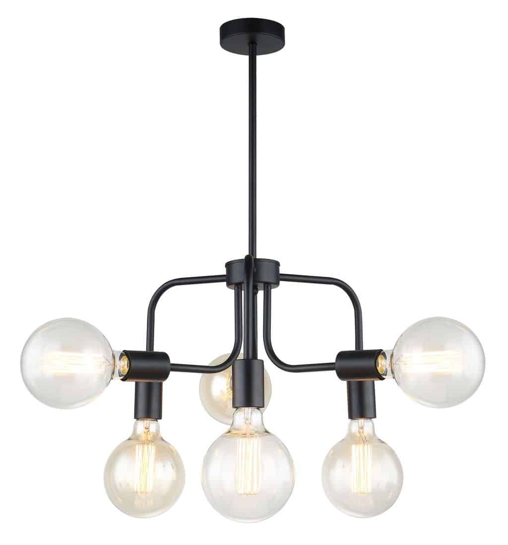 CLA PENDANT ES x 6 Matt Blk w/6 arms OD420mm | HEXA1