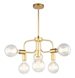 CLA PENDANT ES x 6 Matt Gold w/6 arms OD420mm | HEXA2