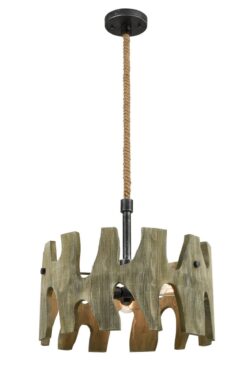 CLA PENDANT ESx3 Weathered Grey Wood RND OD510mm | HOPI01