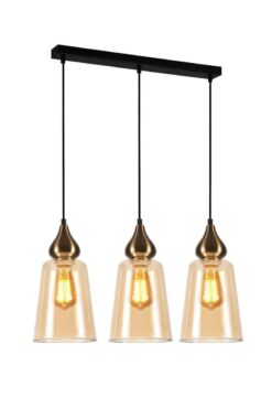 CLA PENDANT ES 3X72W Bronze Amber GL Flat Top L620XW145XH1000mm | JEREZ1X3S