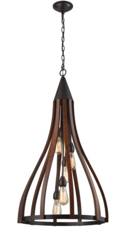 CLA PENDANT ESx5 Dark Red Wood LGE BELL OD535mm | KHALEESI3