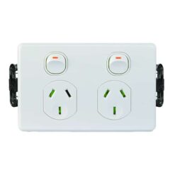 Trader Puma Double GPO Power Point 10A 250V Easy Fit Bracketless Mounting | PUPP2GEF