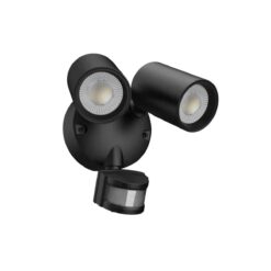 Robus Chase Twin LED Sensor Flood 2x15W Tri-Col IP65 Black | RCH30CCT3P-04