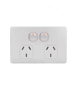 Trader Flat Cat Double GPO Power Point Horizontal 10A White | FLPP2G