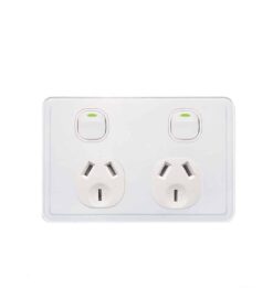 Trader Senoa Simple Double GPO Power Point Horizontal 10A White | SENPP2G