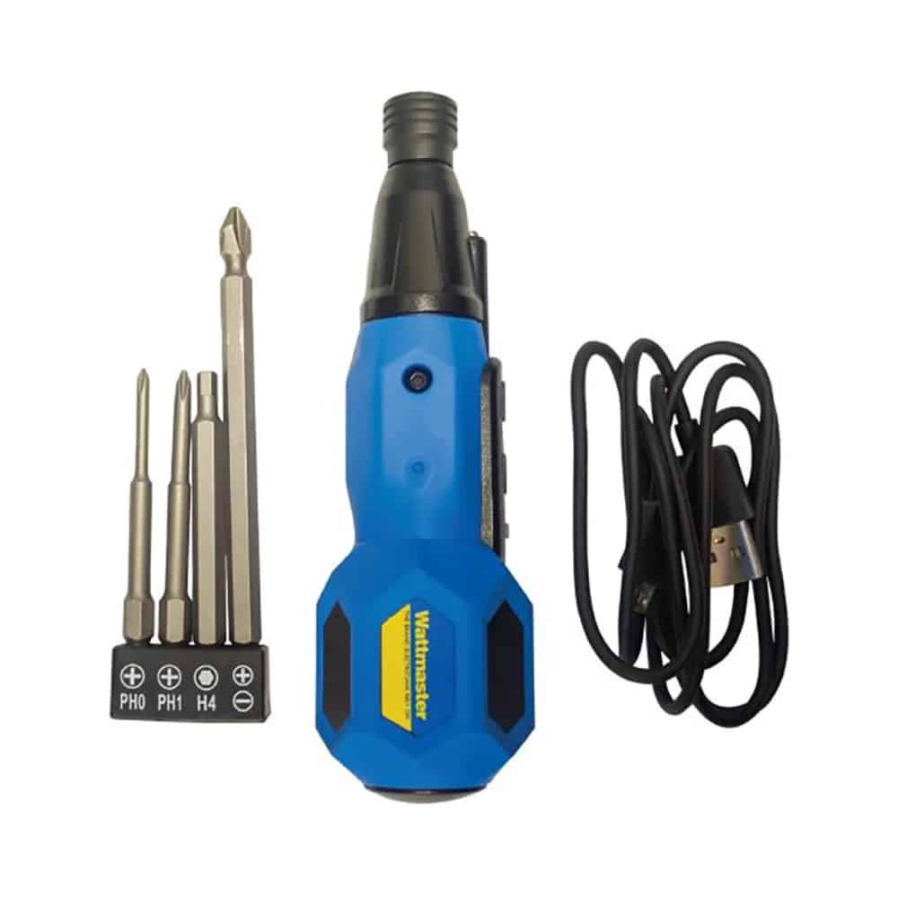 Wattmaster 3.6V Rechargeable Screw Driver with 4 Bits | WATH300Q4